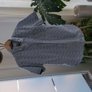 short sleeve floral print button-up